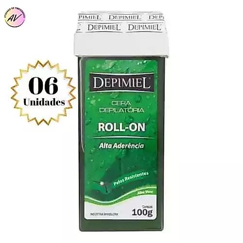 Kit c/ 06 Unidades Cera Depilatória Roll-On Alta Aderência 100g - Depimiel
