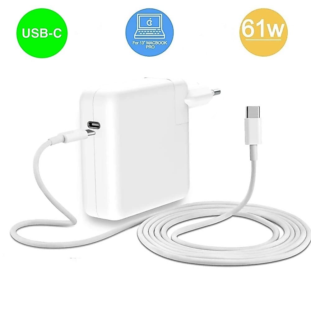 Fonte 61W Carregador para MacBook AIR 13 M1 A1932 A2179 A2337 USB-C MACBOOK PRO A1706 A1707 A1708 A1718