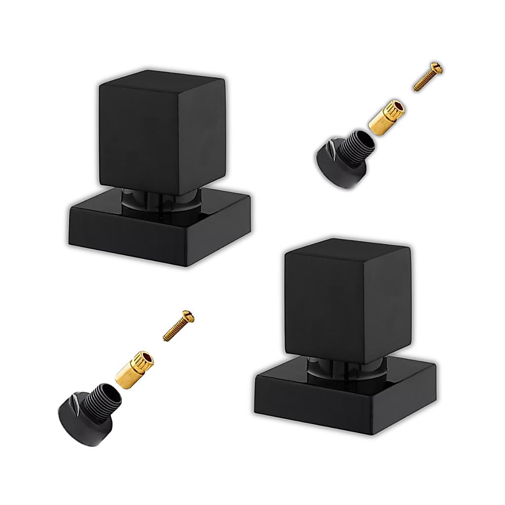 KIT 2 Acabamentos Quadrado De Metal Para Registro Chuveiro Pressão Gaveta Deca Docol Acabamento Preto