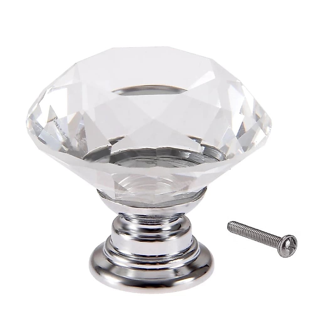 Kit 4 Puxador Cristal Para Armário Gaveta Moveis 30MM