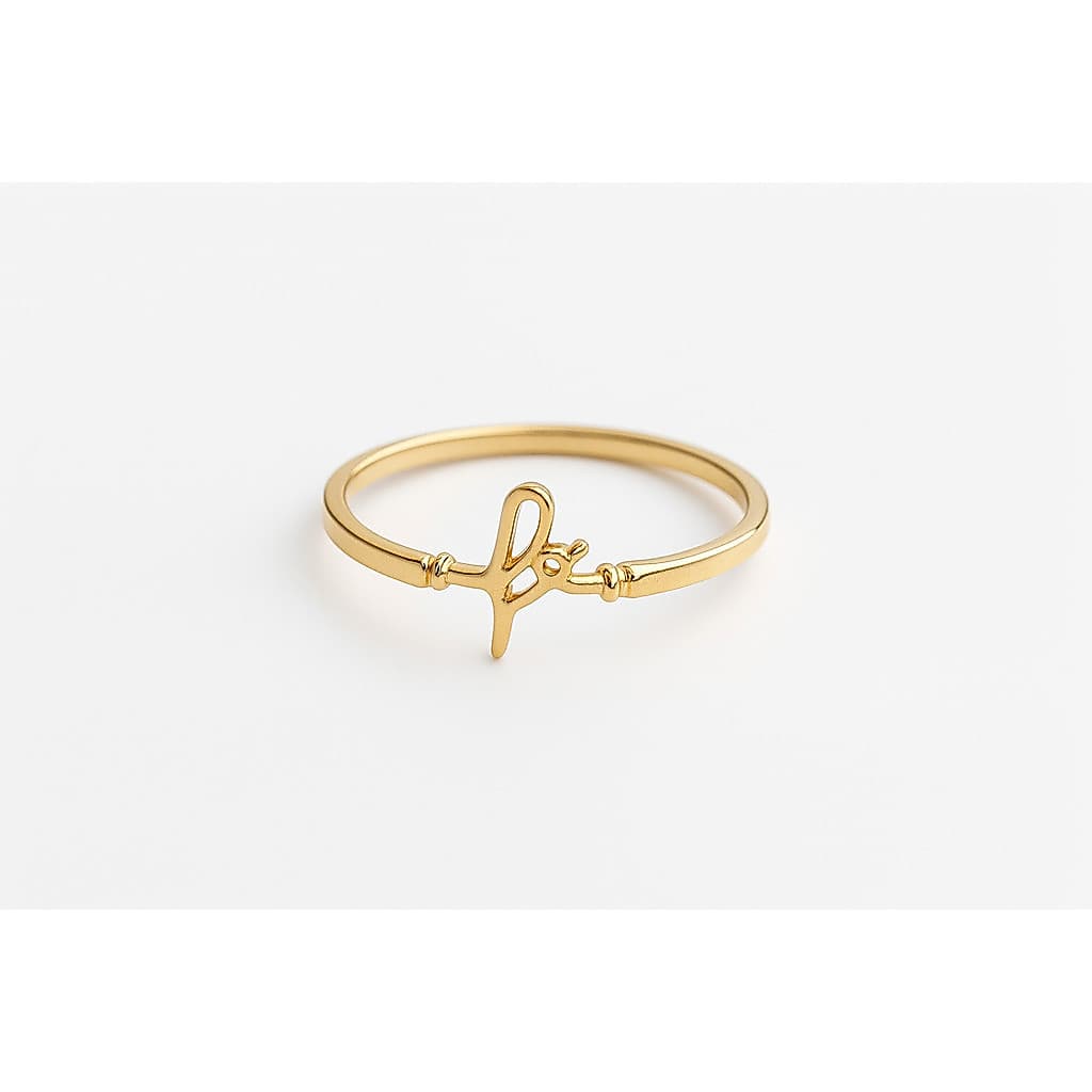 Anel Fé Liso Religioso Folheado A Ouro 18k
