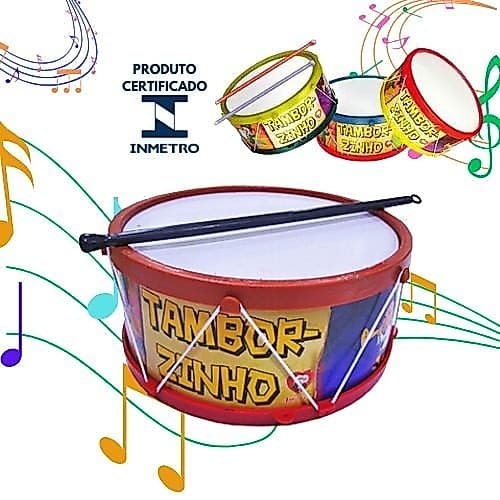 Tamborzinho Fazendinha Infantil Kids Instrumentos Musicais Brinquedo Musicalização Música Presente