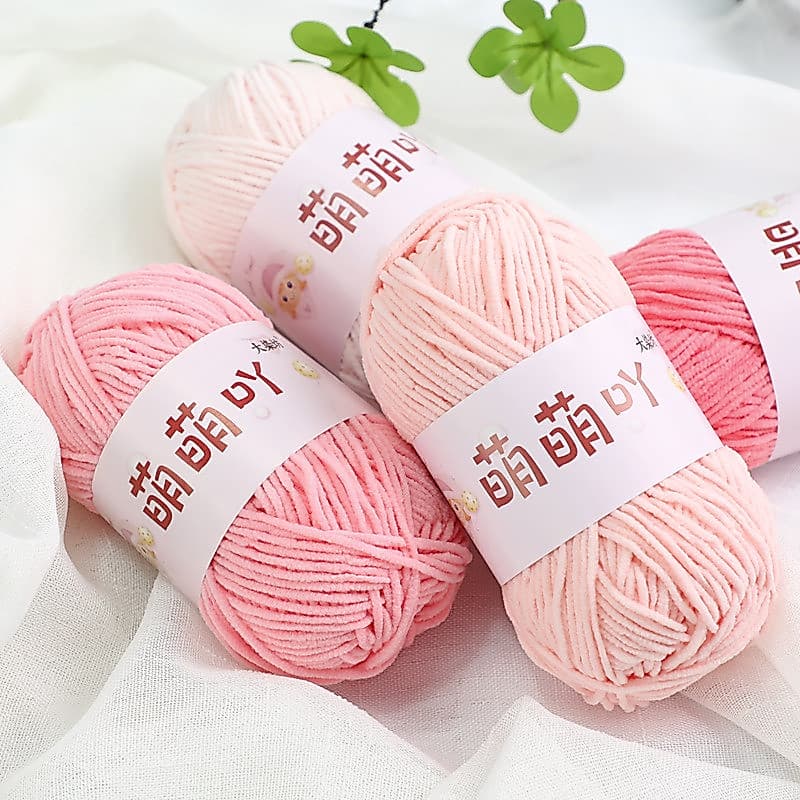 40g/Rolo Fio De Chenille Fosco Boneca Artesanal Crochê Material De Malha Pequena Linha De Listra De Gelo