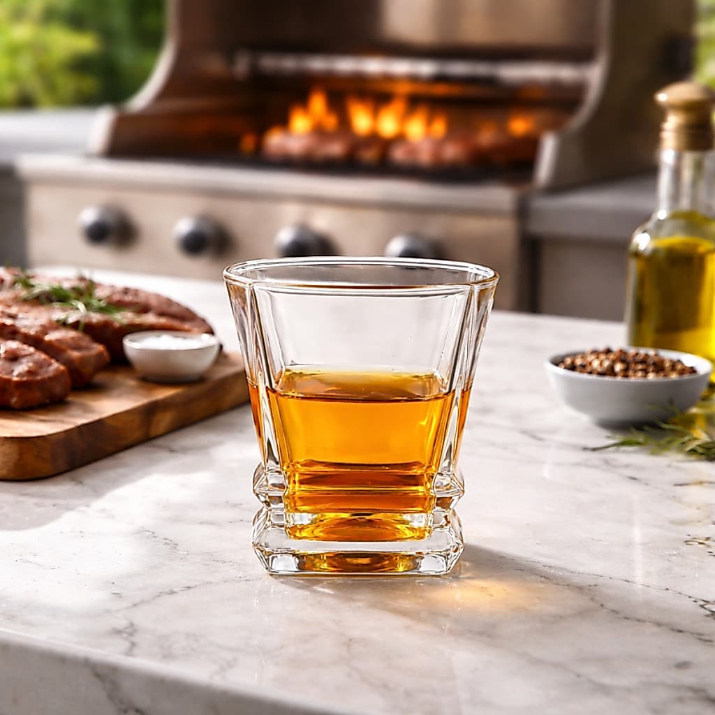Jogo 6 Copos de Vidro 285ml para Whisky Drinks Vodka e Água - Copo Resistente para Bar Festas
