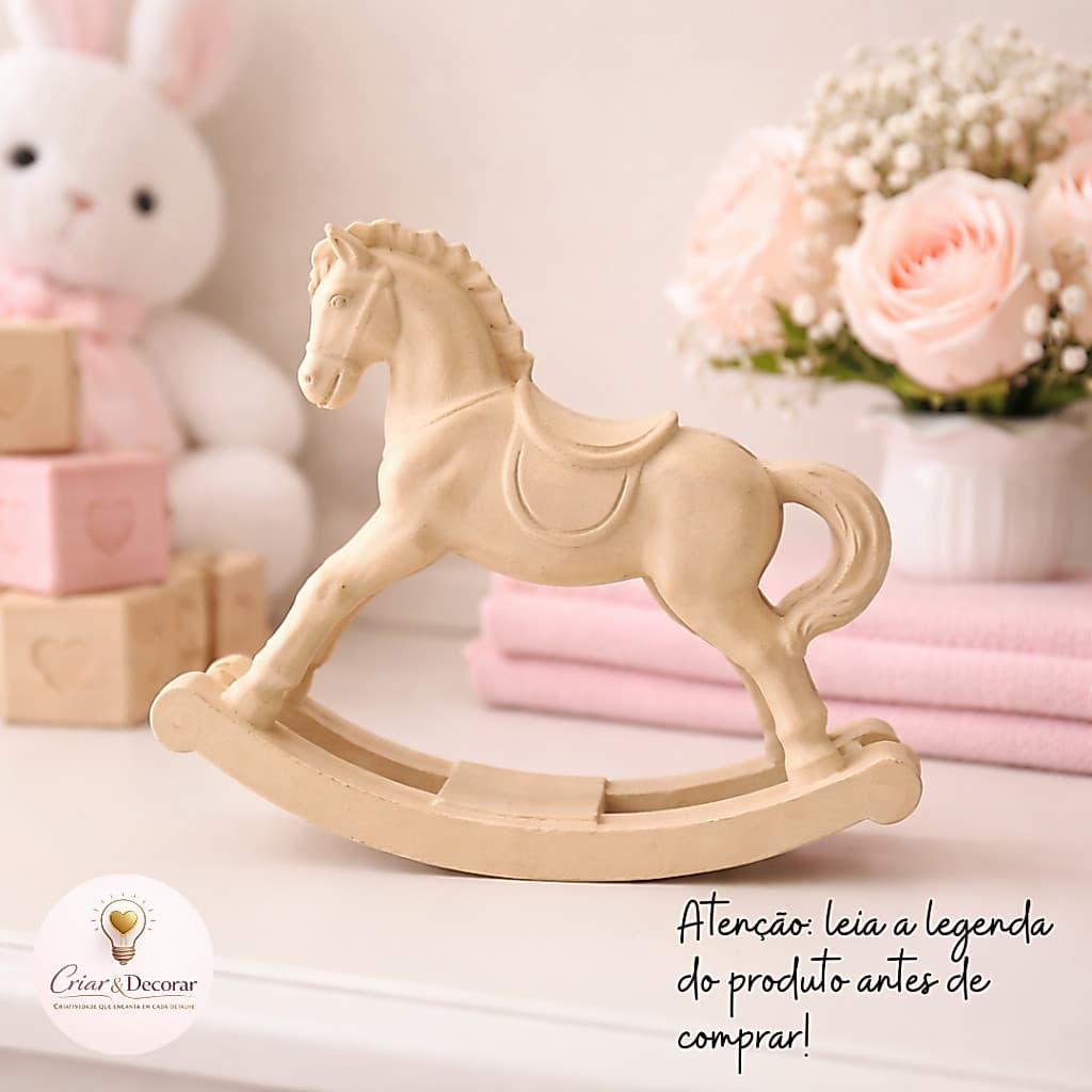 Cavalinho Decorativo Infantil Quarto Bebê Cavalinho Balanço 3D Ref:035