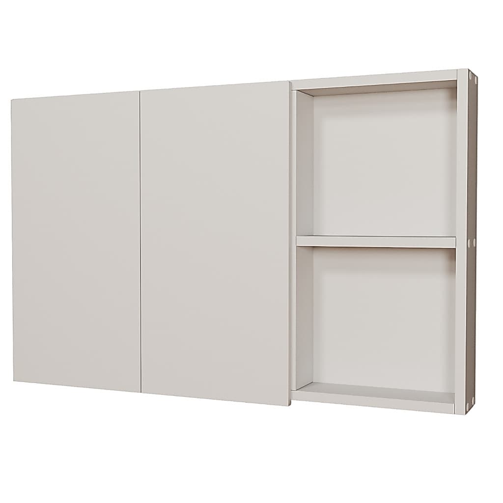 Armário Aéreo 80cm Multiuso em MDF Branco Fosco Sem Espelho 2 Portas Móvel Suspenso para Banheiro Com Fundo