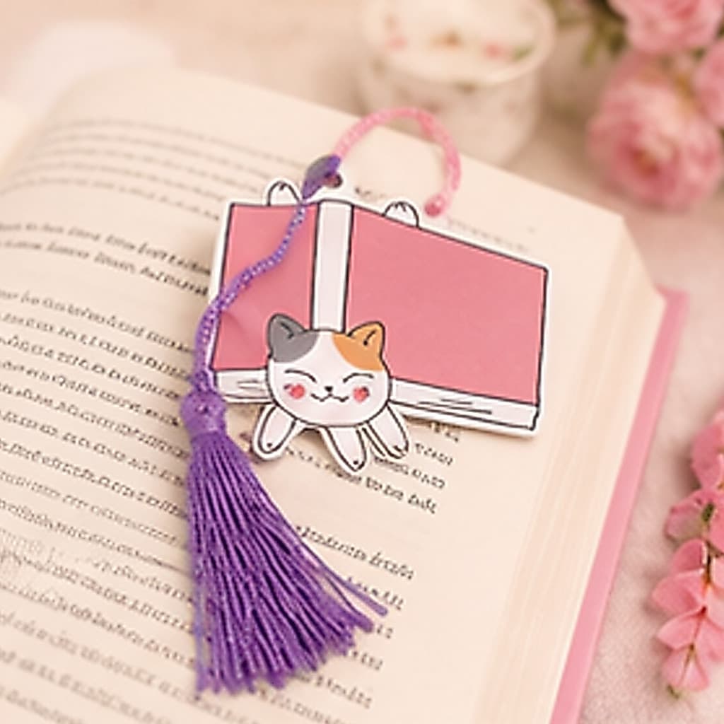 Marcador De Página Kawaii Com Pingente Colorido Papelaria Fofa Kit