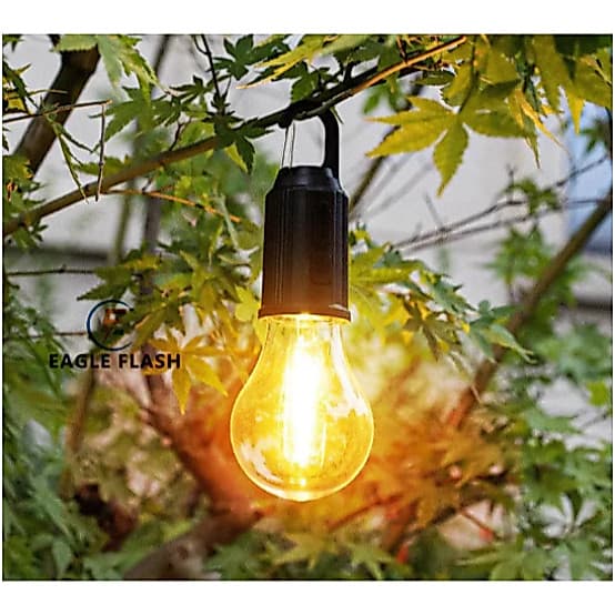 Lampada Solar De Acampamento Lanterna Solar Luz Retrô De Atmosfera Com Filamento De Tungstênio