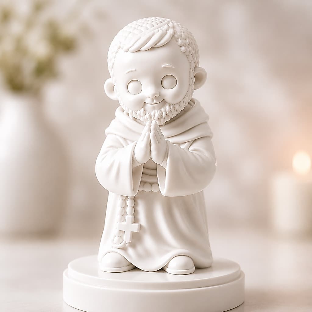 Padre Pio Baby 10cm Imagem Católica Decorativa Santo Católico Presente Religioso Baby Saints