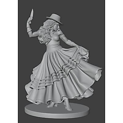 Imagem 3D Miniatura de Maria Navalha ( modelo 3 ) -  SEM PINTURA para Velas, Terrários, Altar, Decoração
