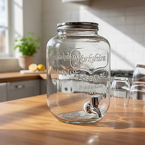 Suqueira Dispenser Para Bebidas 4 Litros Vidro Transparente