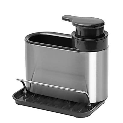 Dispenser Porta Detergente Aço Inox Suporte Esponja Organizador de Pia Cozinha Praticidade