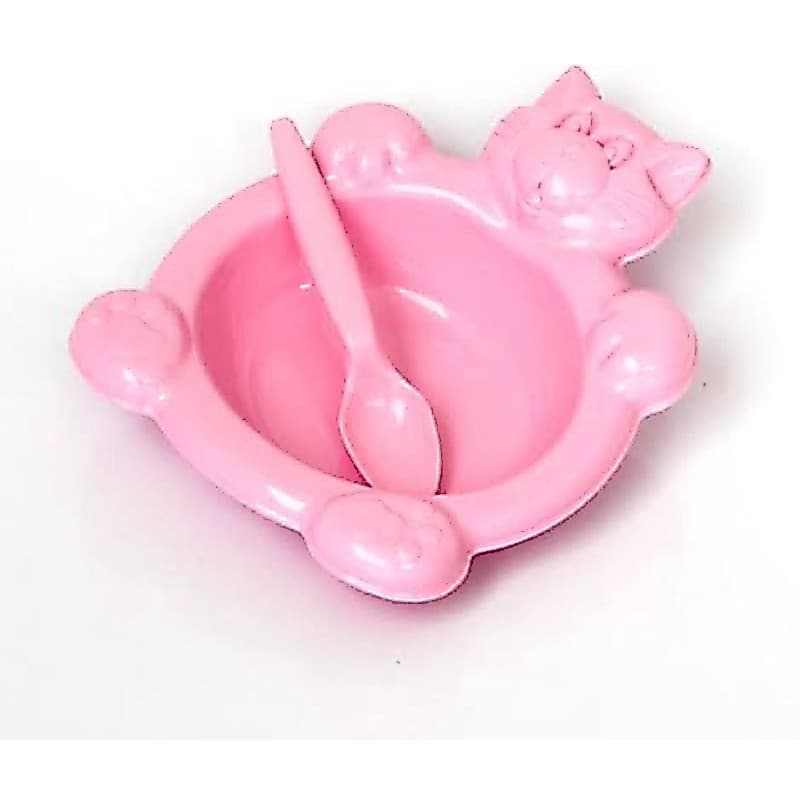 Kit Alimentação Infantil - Prato + Colher Gatinho