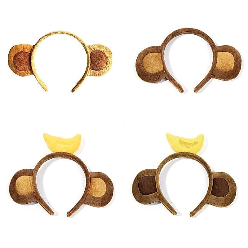Acessórios de Cabeça de Animais de Desenho Animado, Faixa de Cabelo Macia Combinando com Orelhas de Macaco Simuladas, Ba