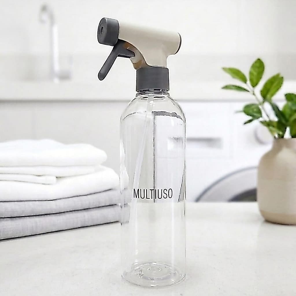 Borrifador Multiuso Linha Flow Personalizado 500 ml Spray Gatilho Ergonômico Cor Bege