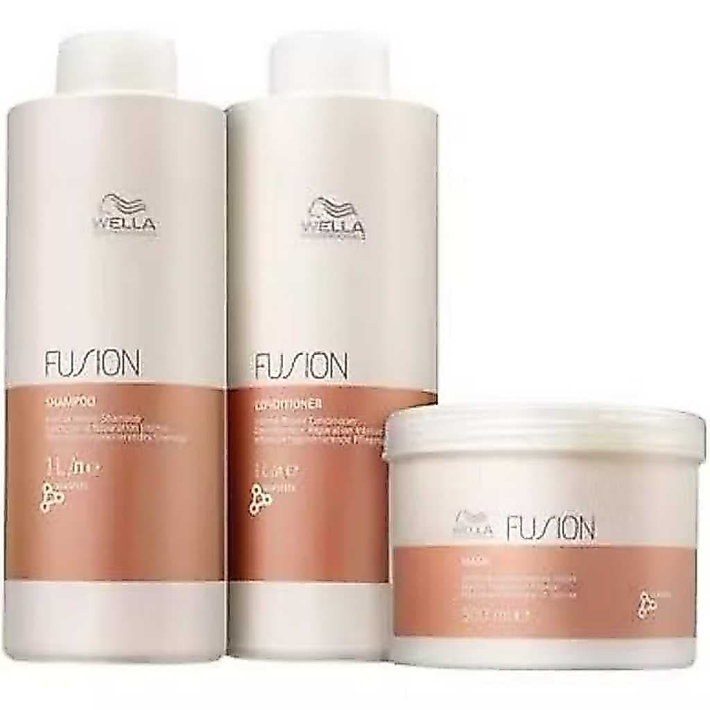 Shampoo 1L + Condicionador 1L + Máscara 500g Fusion Wella