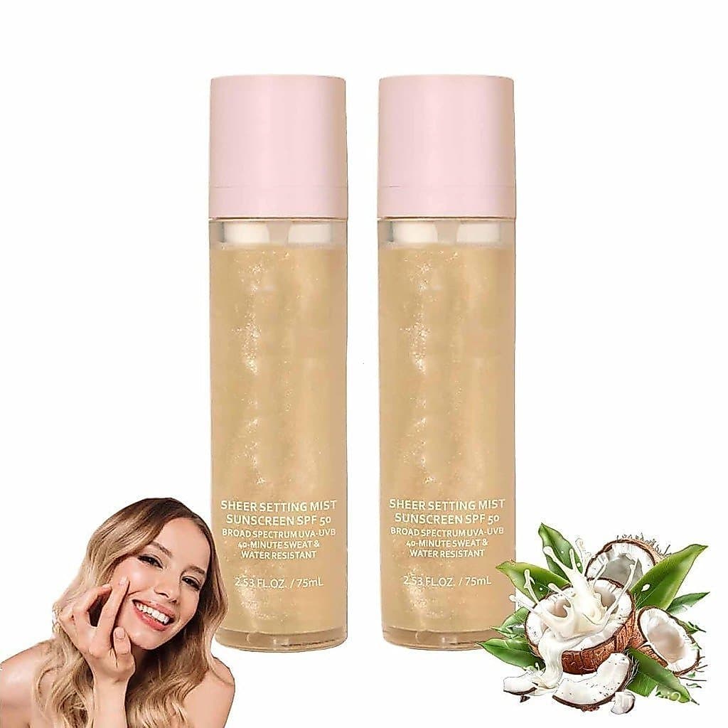 Elaria Sheer Setting Mist Sunscreen Spray SPF 50, Sunglaze Sheer Setting Mist SPF 50, um protetor solar leve e impercept