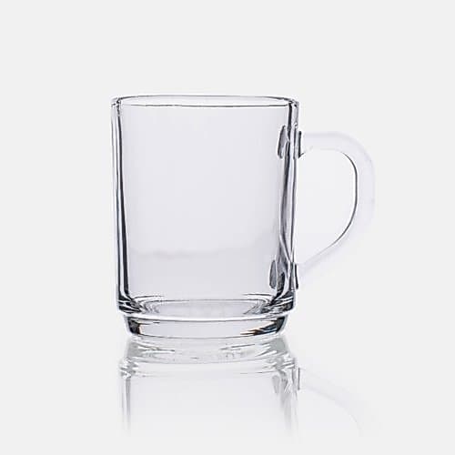 Conjunto Canecas Vidro 250ml Transparente Moderno Resistente Cafe Cha Capuccino Uso Diario Cozinha