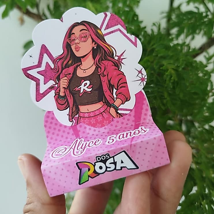 PORTA BIS DUPLO PERSONALIZADO EMILY VICK/CLUBE DOS ROSA/LEMBRANCINHA PARA FESTA INFANTIL DOS ROSA