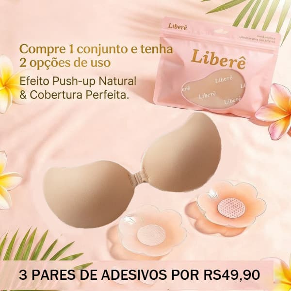 Kit Liberê Fita de Mamilo Silicone Autoadesiva-Tampa Invisível,Sem Alças,Reutilizável,TamanhosP/XEGG