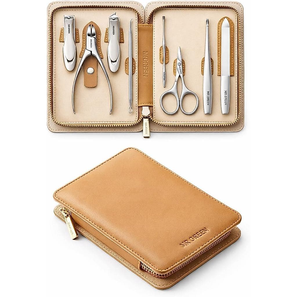 Kit de Manicure e Pedicure MR.GREEN 8 em 1, Conjunto de Cortadores de Unhas Anti-Salpicos Aprimorado, Kit de Cuidados co
