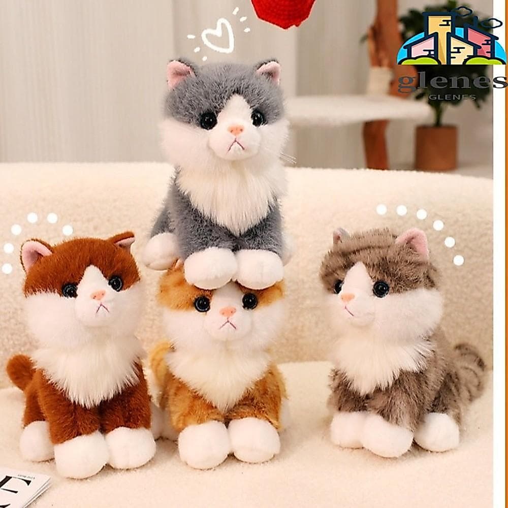 Gato De Pelúcia GLENES , Boneca De Simulação Macia E Fofa , Brinquedo Suave Confortável Realista