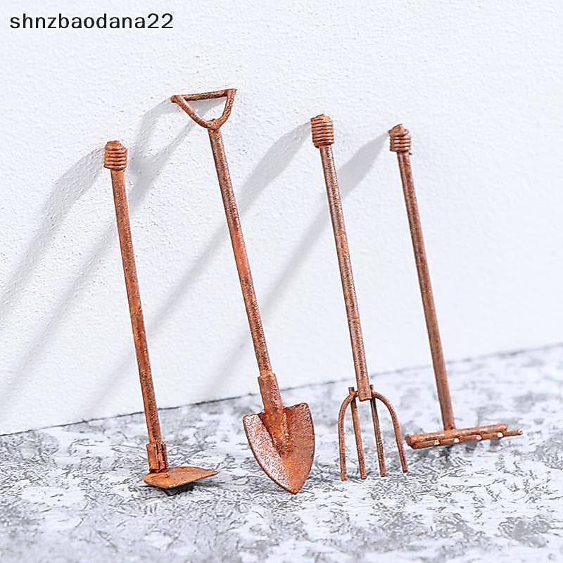 [Shnzd] 1 : 12 Casa De Bonecas Mini Pá Enxada E Forquilha Ferramentas Agrícolas Ferramenta De Jardim De Fadas EMKK
