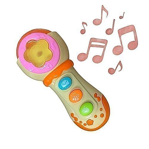 Microfone musical infantil Mini Microfone First luzes sons botões sortido First