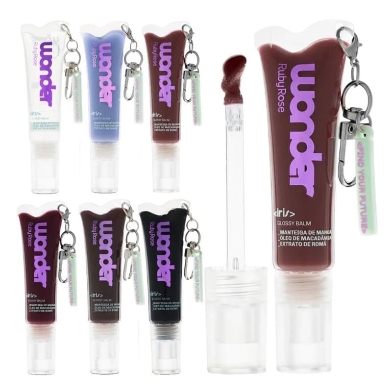 Lip Balm Ruby Rose Lumen Wonder com Chaveiro | Hidratante Labial Gloss Brilho Labial Maquiagem