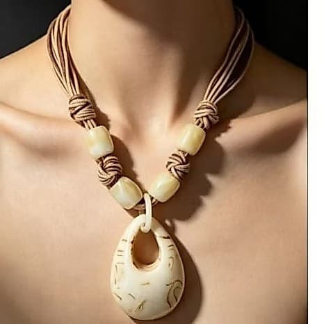 Maxi Colares Femininos de Resina Estilo Bojo Chic Artesanal Rústico e Elegante