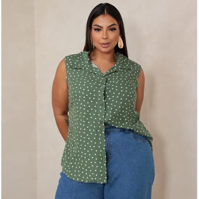 Regata Plus Size Feminina Viscolinho POÀ Fresquinha Soltinha - G1 G2 G3 Moda Social