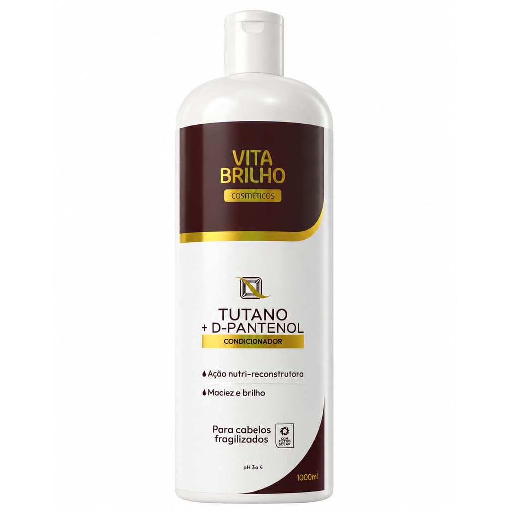 Condicionador Tutano + D-Pantenol 1000ml 1L Vita Brilho para Cabelos Danificados, Ressecados e Fragilizados
