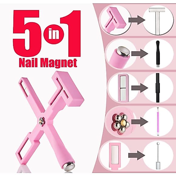 Ímã 5 em 1 para Unhas Ferramenta Magnética 3D Esmalte em Gel