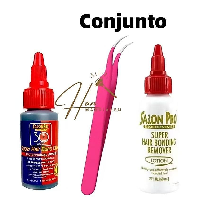 Conjunto Pinça Vetus + Super Cola Salon Pro 30ml + Removedor Salon Pro 60ml