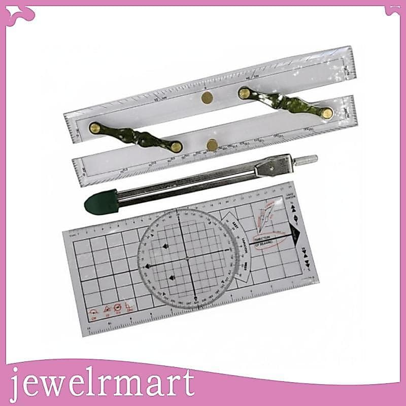 [Jewelrmart] Kit De Navegação Marítima Conjunto De Plotagem De Gráfico De Medição De Régua Paralela Transparente