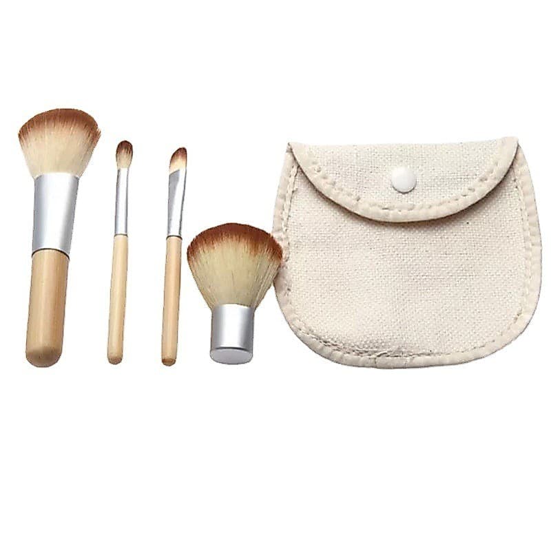 Novo estilo 4 alça de bambu pincel de maquiagem conjunto de pincéis de maquiagem pincel de sombra pincel de Blush ferram