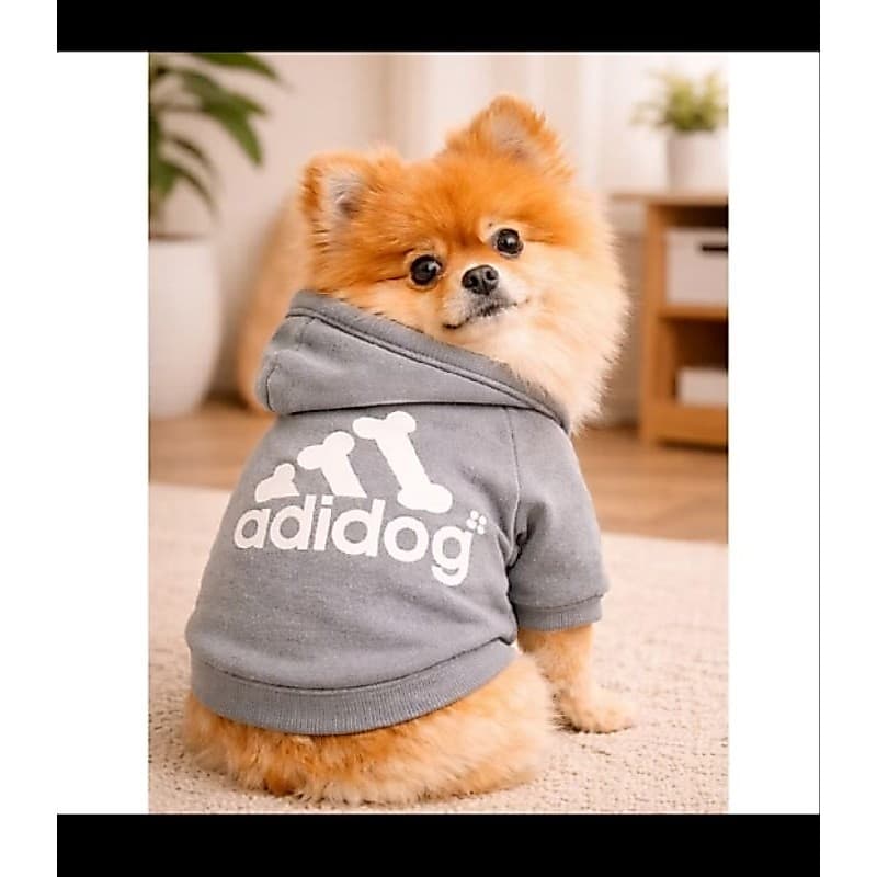 Moletom para Cachorro c/ Capuz Roupinha Pet Touca Adidog