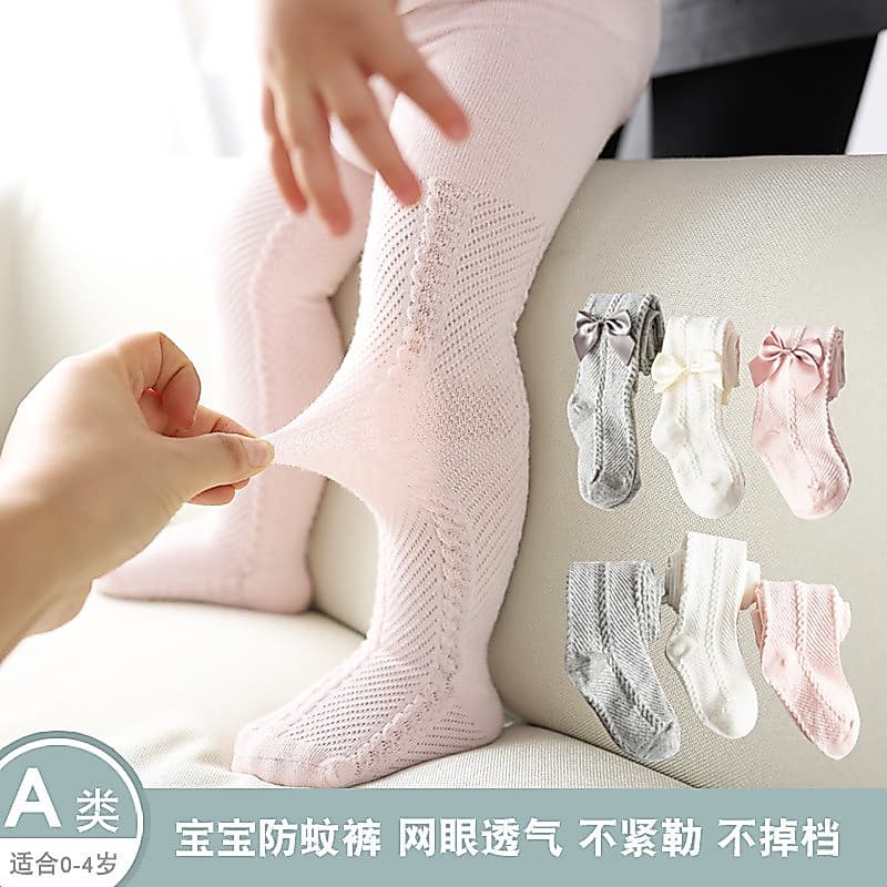 Verão estilo fino bebê Anti-Mosquito meia-calça pé pisando meias de pé das crianças Leggings de malha