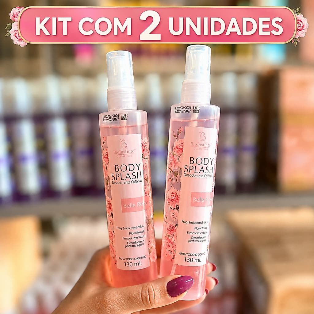 2 UNID BODY SPLASH BIO INSTINTO Aroma Marcante Perfumes Fragrancias Corporal Feminina Envolvente Bolsa Casa Escritório