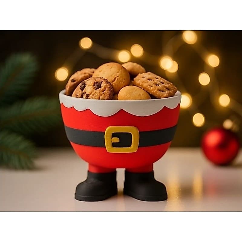 Tigela de Papai Noel Natal– Decoração e Utilidade para o Natal impresão 3D