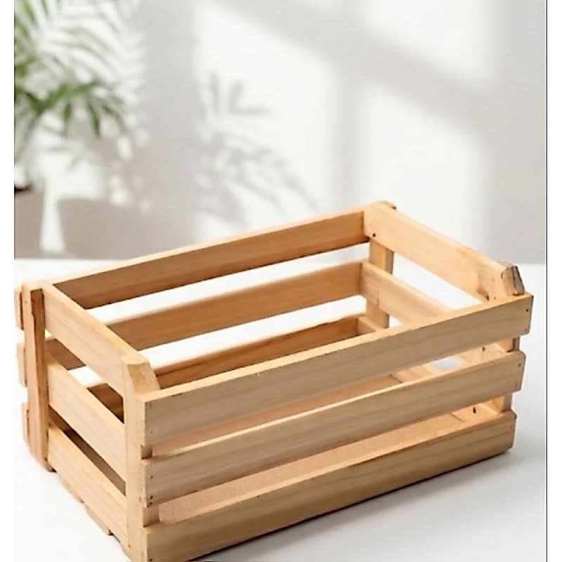 Caixote de Madeira Pinus Multiuso para Frutas e Decoração
