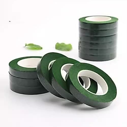 Fita adesiva verde para artesanato DIY, fita adesiva verde, fita floral, flores de serigrafia, flores de meia de seda, m
