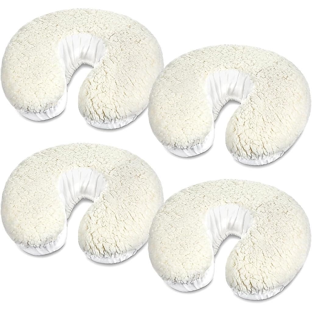 Mixweer 4 Peças de Capas de Fleece para Apoio Facial de Mesa de Massagem, Capas Quentes para Apoio de Cabeça de Mesa Fac