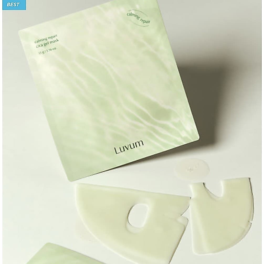[LUVUM] Máscara Calmante Reparadora Cica Gel 33g x 5 Folhas/Hidratante Em Folha De Hidrogel K-Beauty