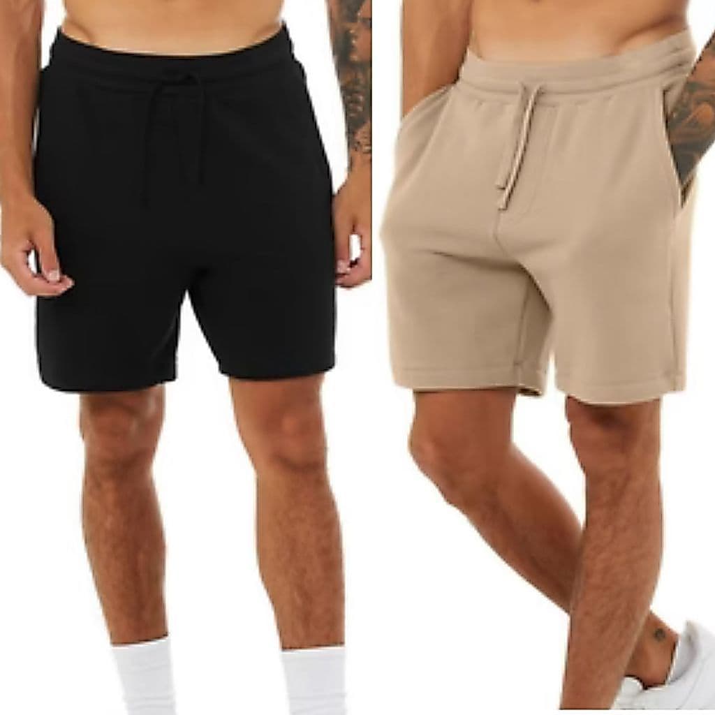 Kit 2 Bermudas Moletom Masculina Short Treino Academia Esporte Fitness Casual com bolso Algodão