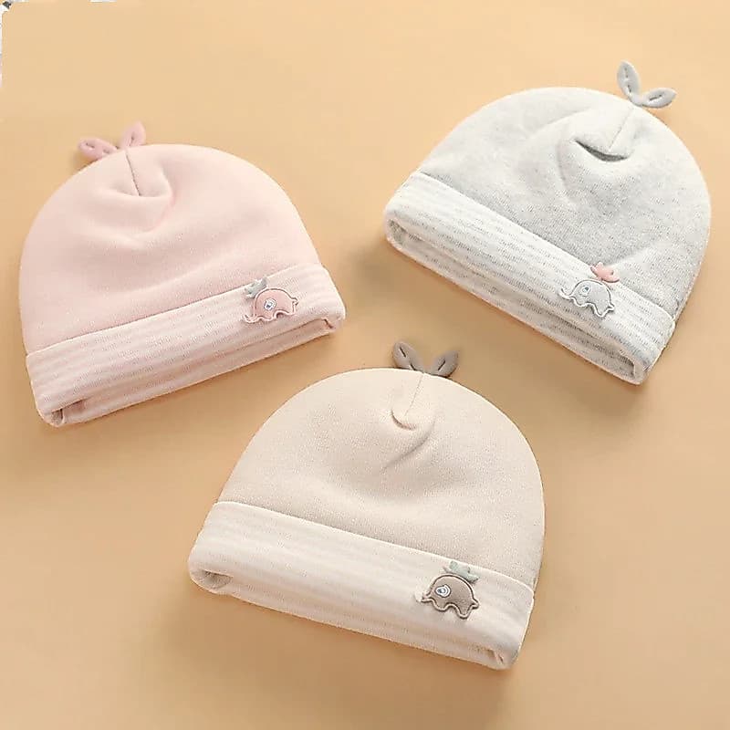 Toucas para Bebês de 0-6 Meses, Gorro de Inverno Quente e Espesso de Algodão Macio e Elástico para Meninas e Meninos, Ac
