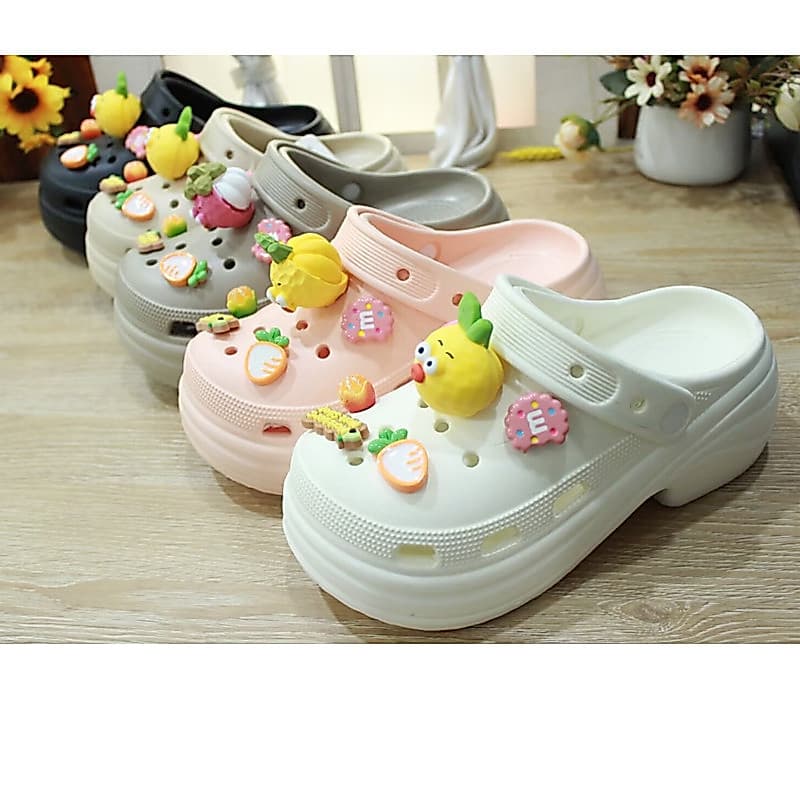 Alaijia 6cm bonito senhoras buraco sapatos femininos EVA exterior usar sandálias de frutas enfermeira antiderrapante ins