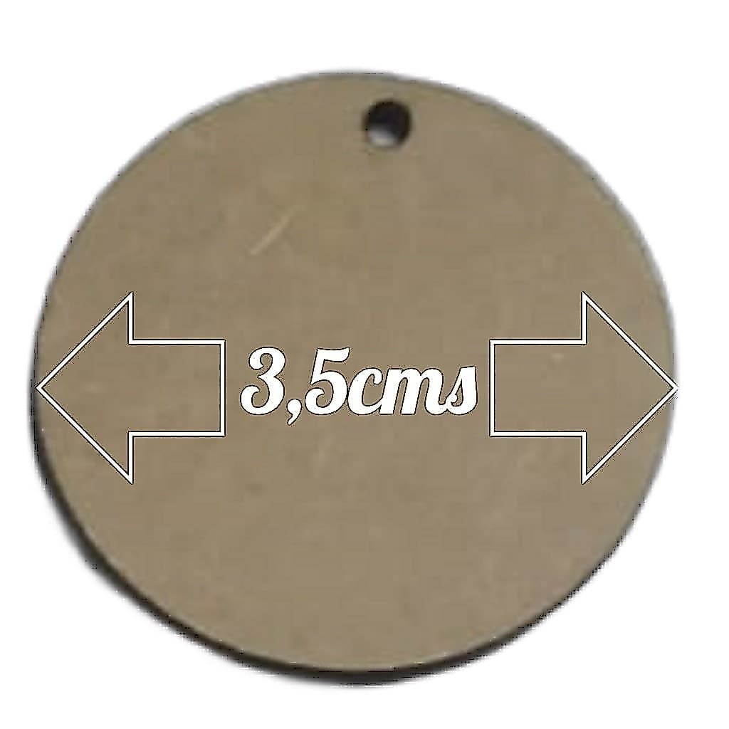Placa Base Tag Redondo para Chaveiro em MDF Cru 3mm Lote 100 unidades
