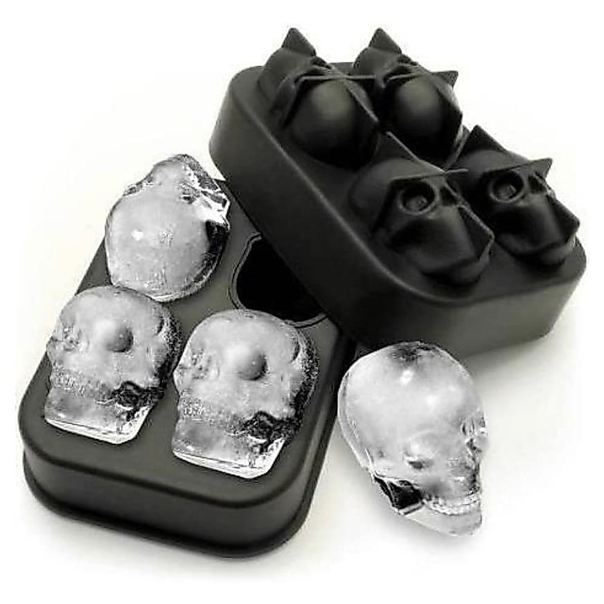 Forma De Silicone Gelo Formato Caveira Crânio 3d 4 Caveiras