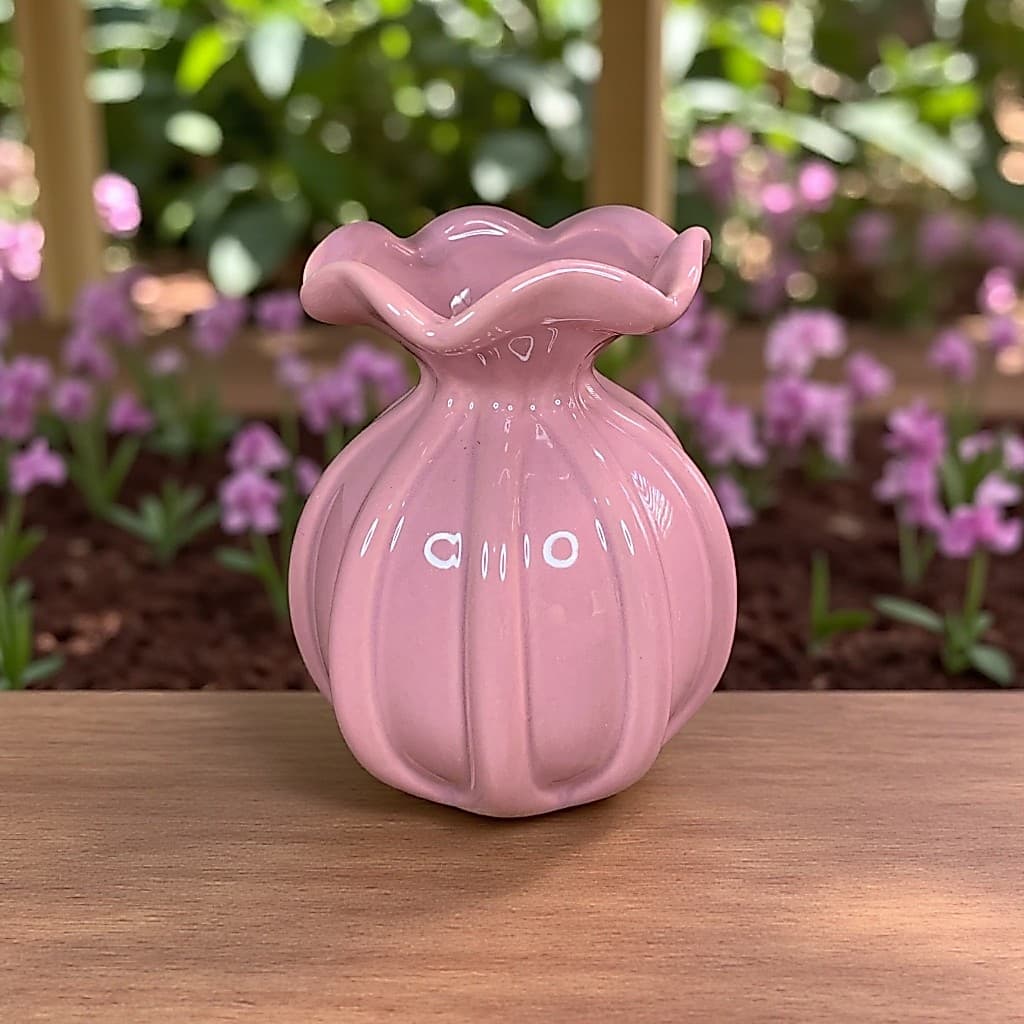Vaso Murano Formato Trouxinha Em Cerâmica Pintado A Mão